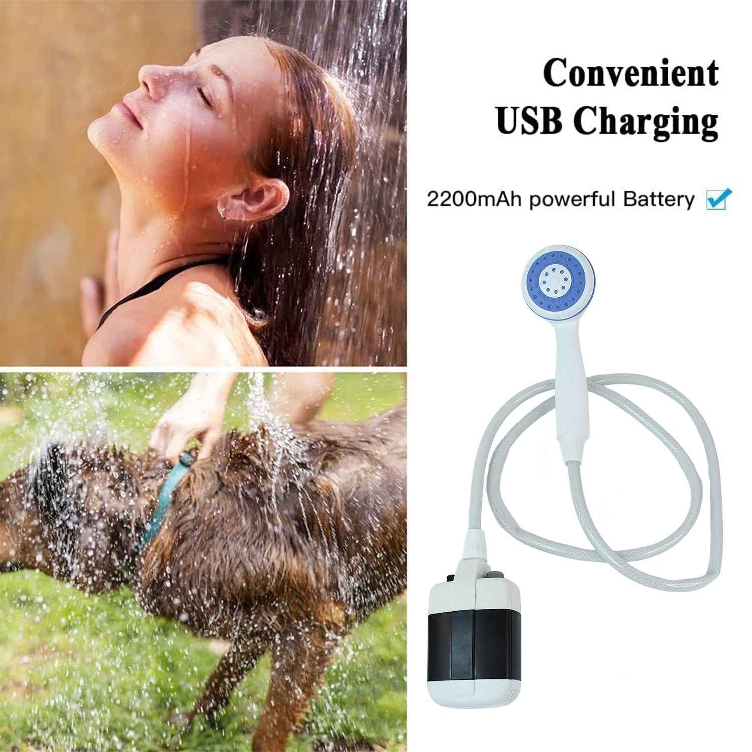 Portable Outdoor Shower Kit – USB Rechargeable Pump for Camping Comfort