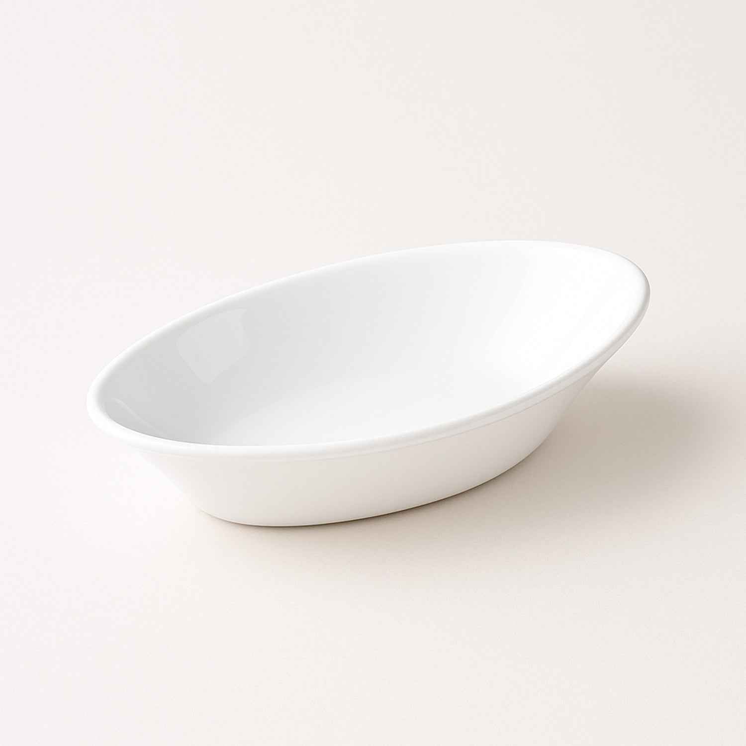 Marin Oval Serving Bowl – Deep, Elegant White Plastic Bowl