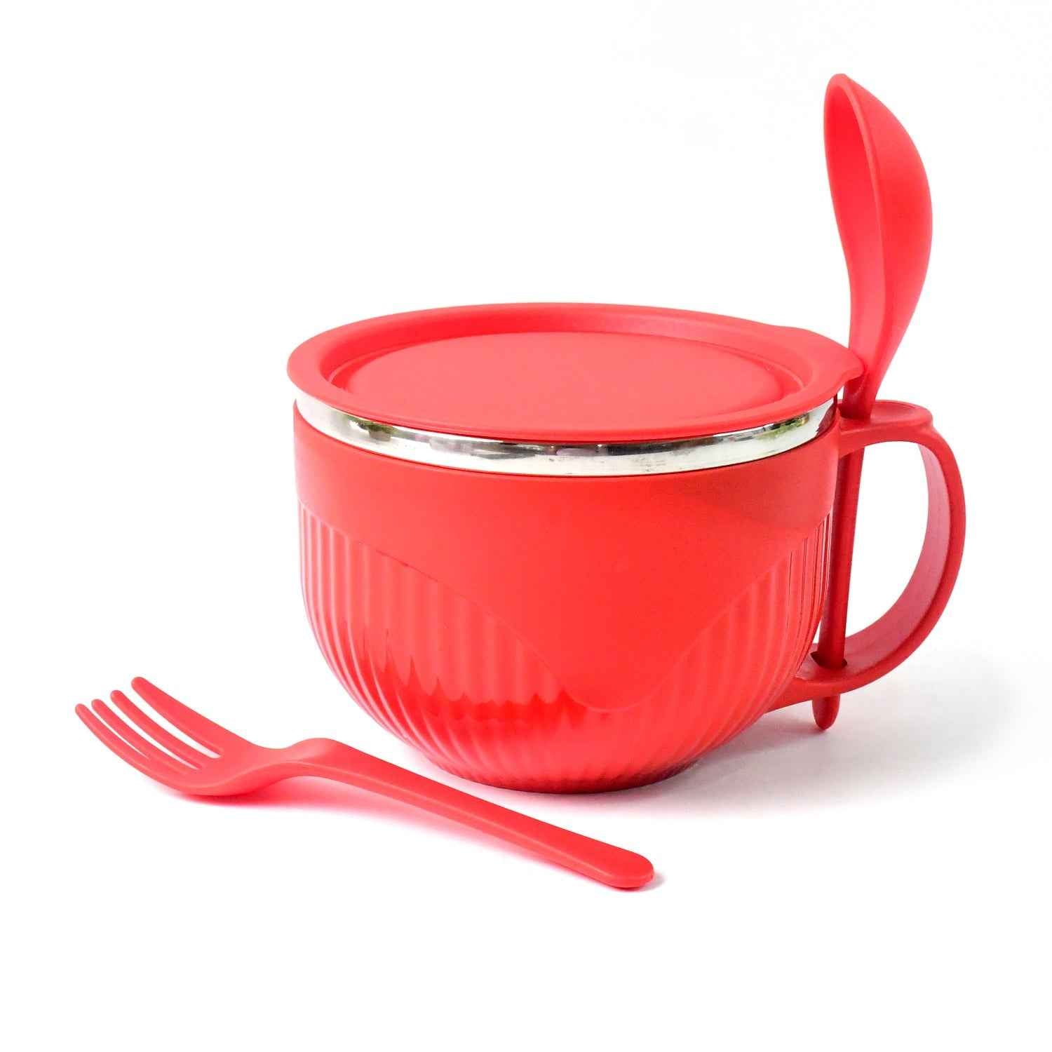 Insulated Soup Bowl – 650 ml with Lid, Handle & Cutlery Set