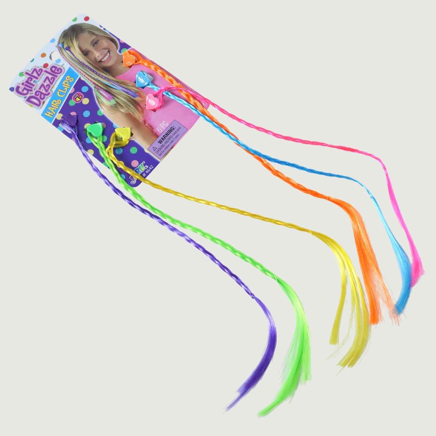 Braided Hair Extension Streaks – Colourful Clip-In Set for Kids