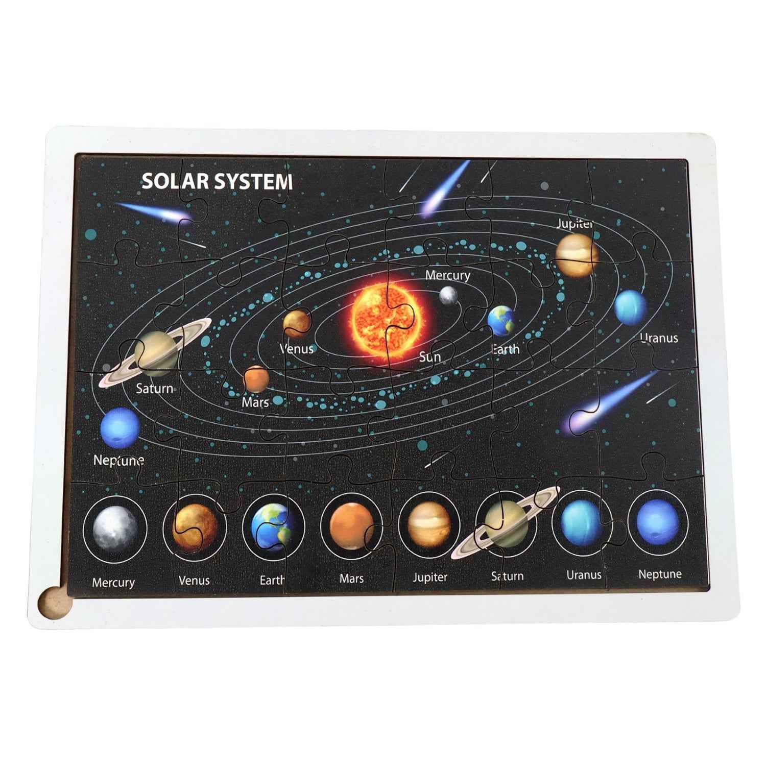 Solar System Puzzle for Kids – Educational Wooden Space Toy
