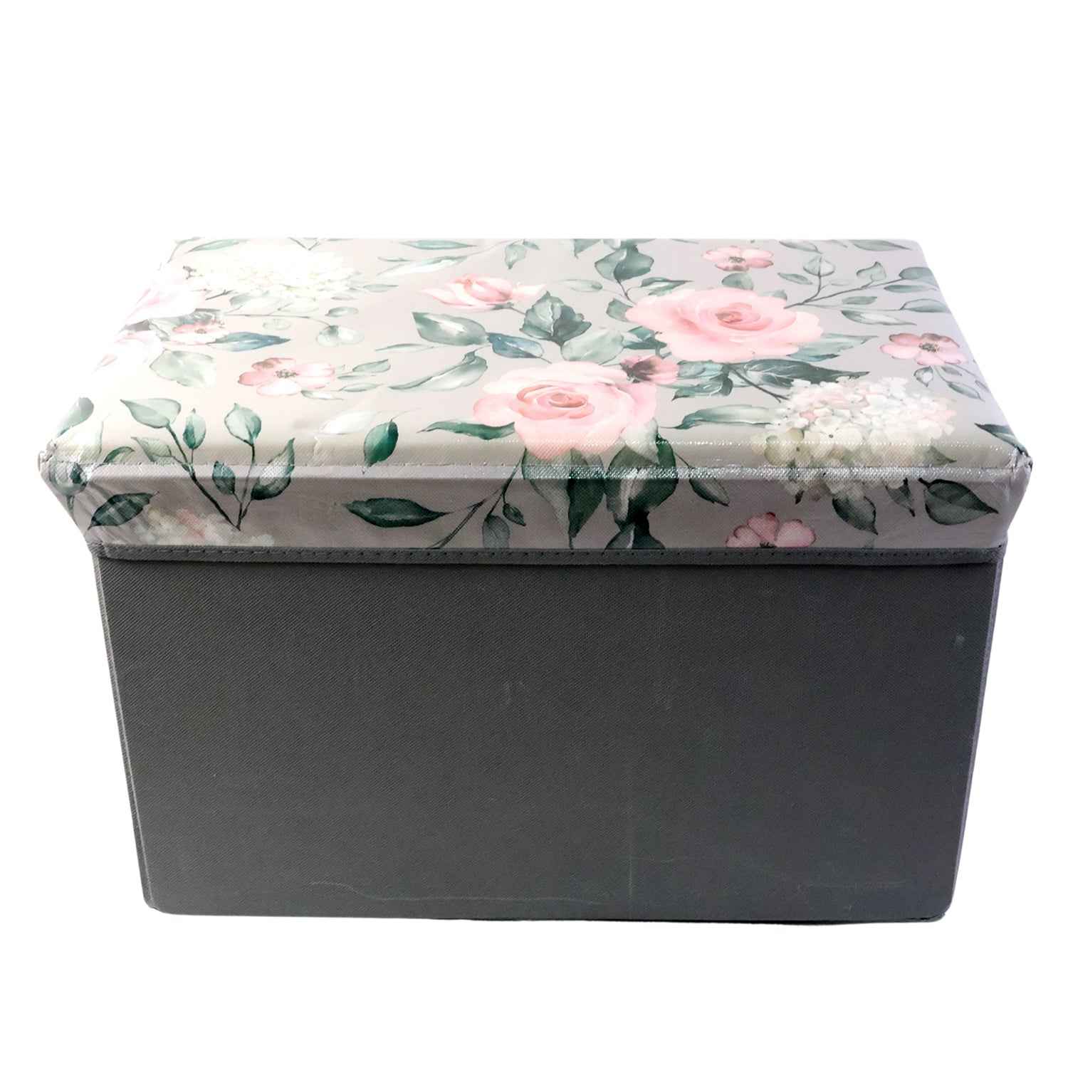 Foldable Storage Box with Floral Lid – Durable & Spacious Organizer