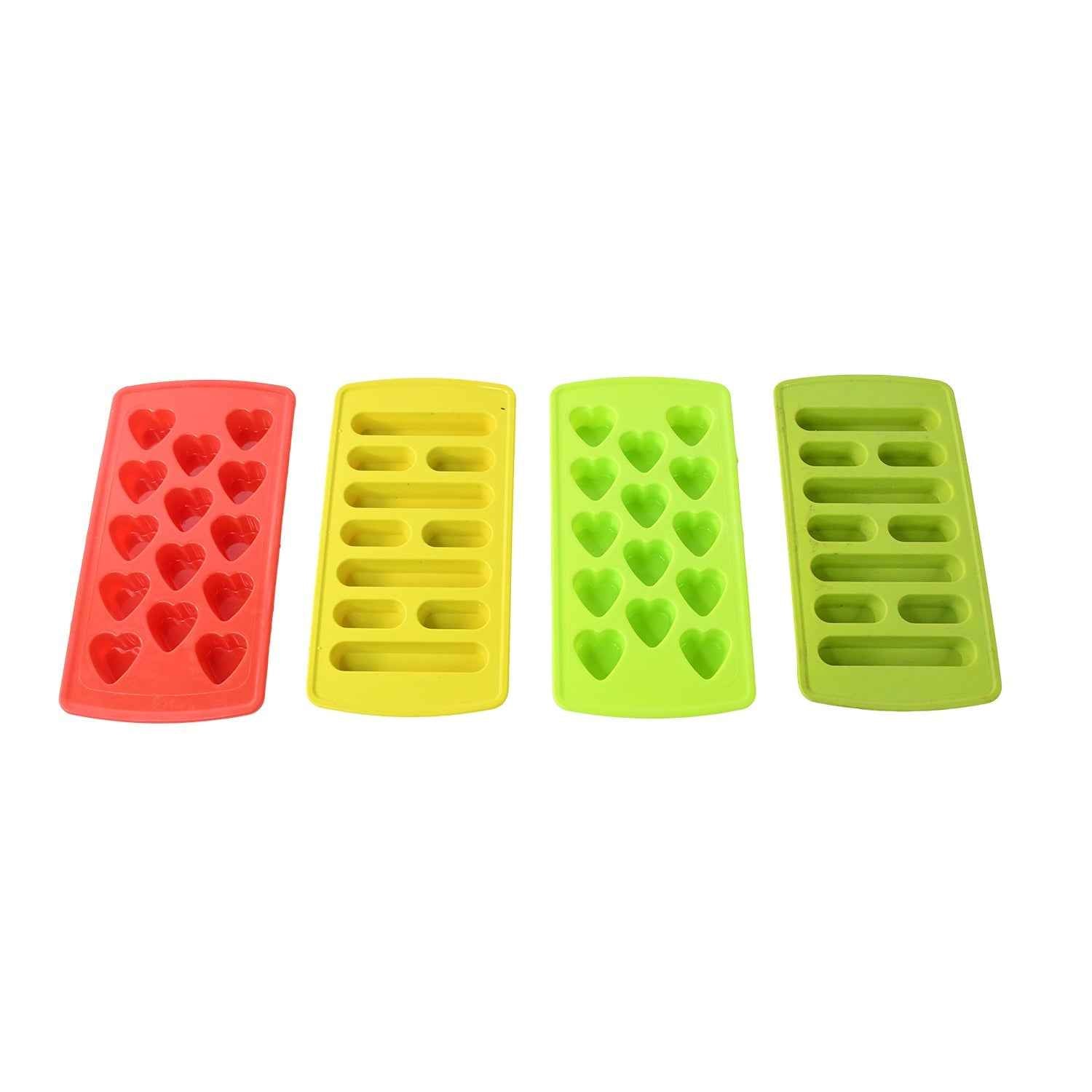 Plastic Ice Cube Tray Set – Flexible BPA-Free 4-Piece Molds