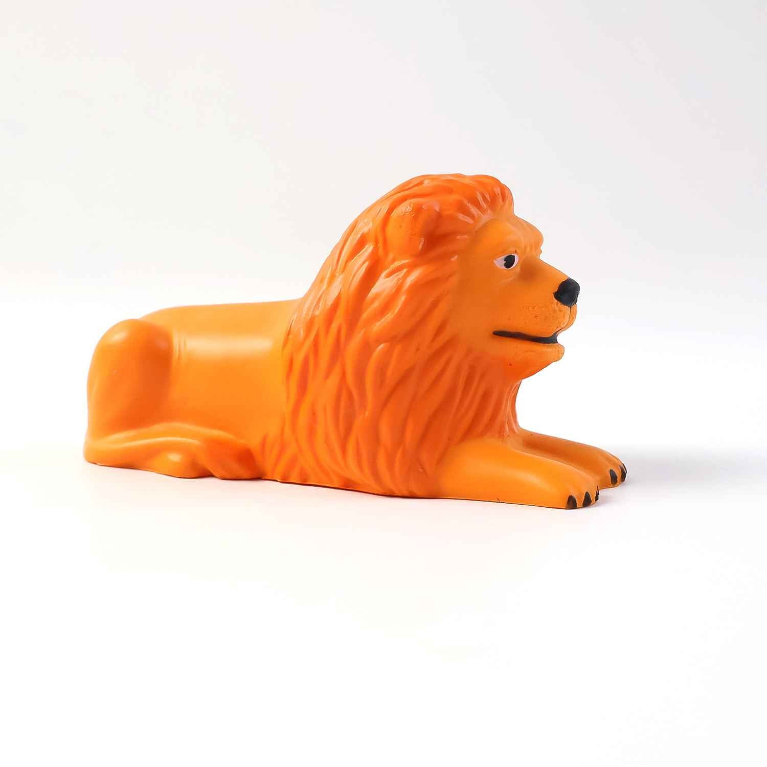 Lion Car Dashboard Toy – Majestic Orange-Gold Ornament with Adhesive Base