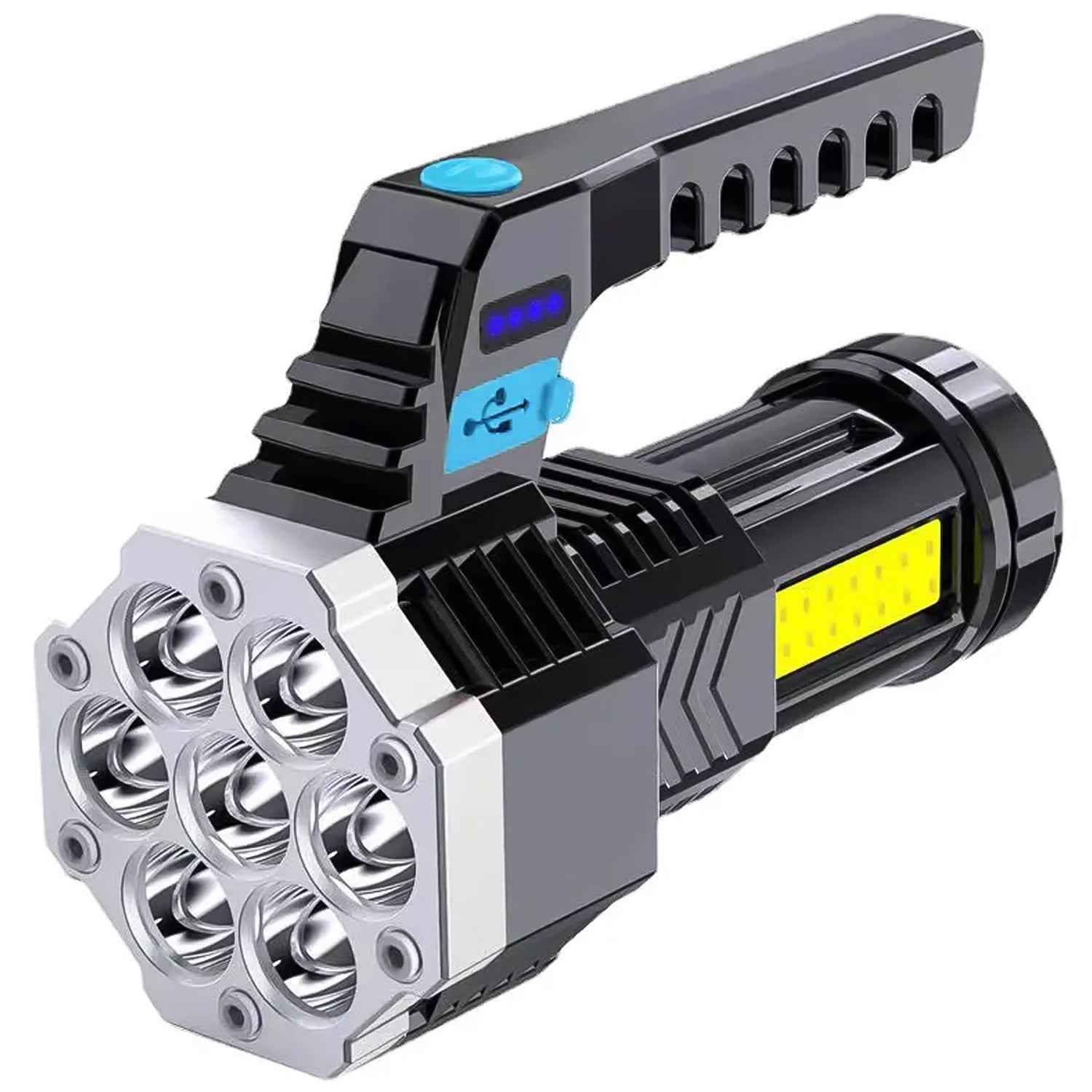 Rechargeable LED Flashlight – Portable 7-LED COB Torch | PHOBIA