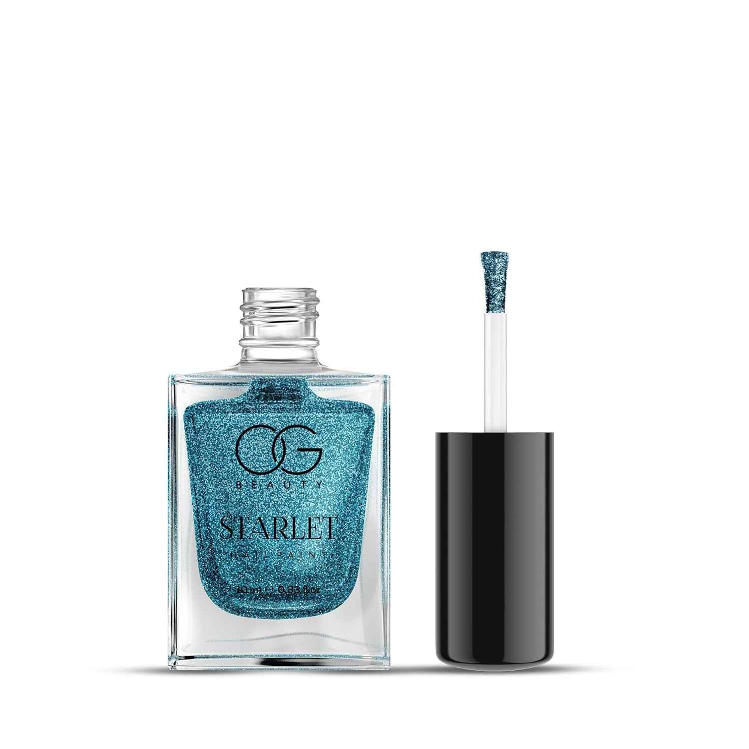 Glitter Nail Paint – Aqua Bluebell, Quick Dry & Long Lasting
