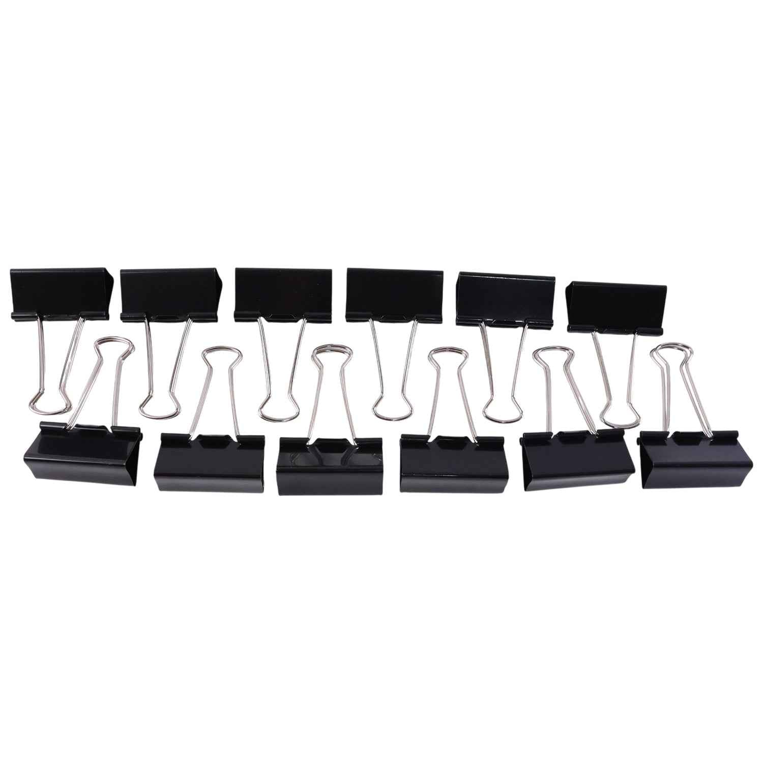 Black Metal Binder Clips 19mm – Strong 12-Piece Set