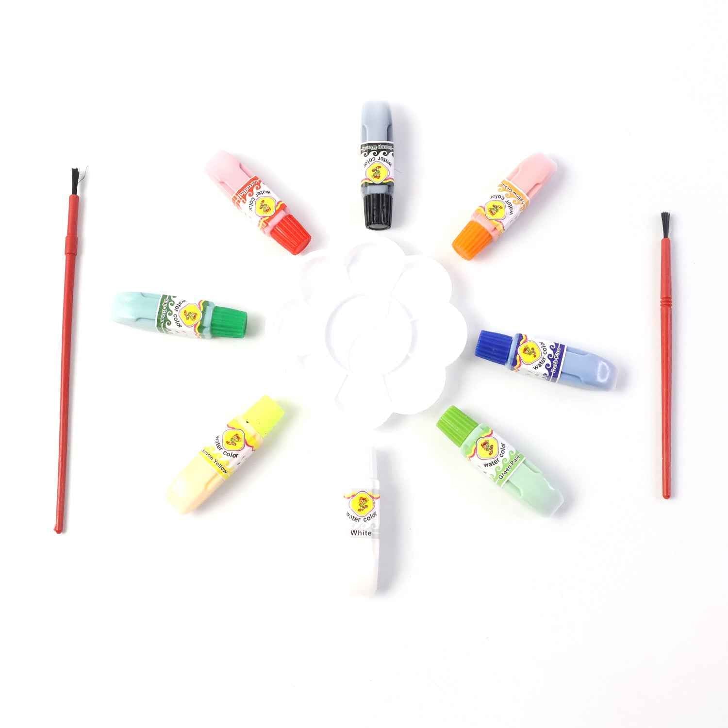 Watercolor Paint Set – 8 Vibrant Colors with Brushes & Palette