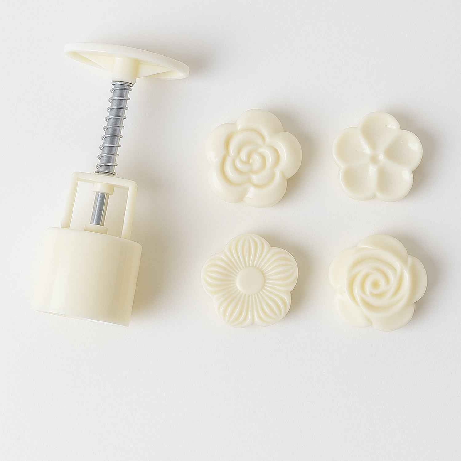 Mooncake Press Mold – 4 Floral Stamps for Perfect Baking