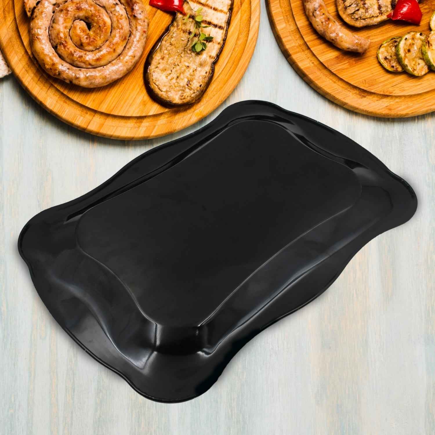 Stainless Steel Serving Tray – Floral Design, Durable | Tidy Table