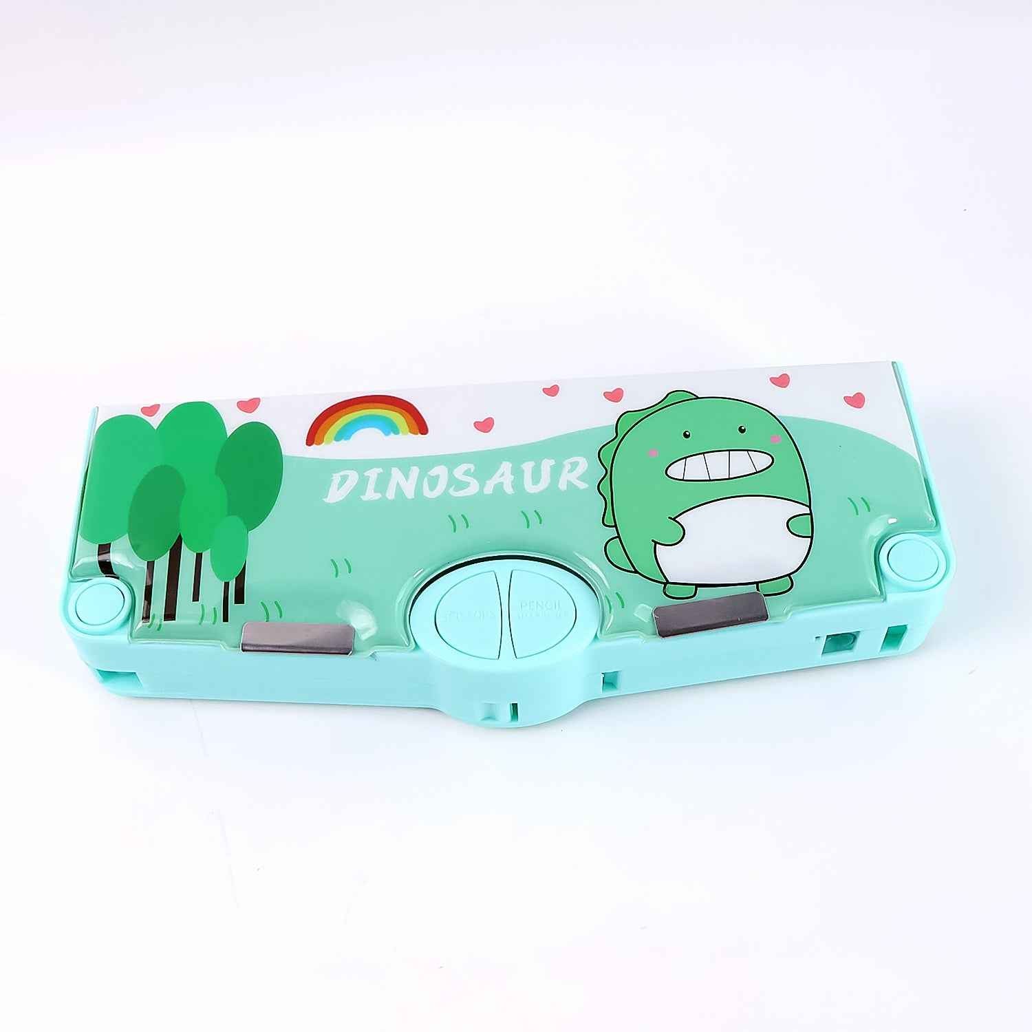 Side profile of the multifunctional magnetic pencil box for children.