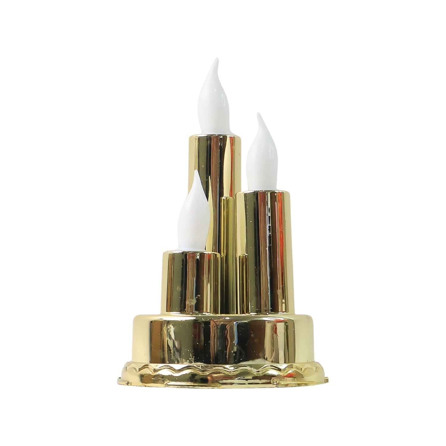 LED Flameless Candle Lamp – Triple Candle Design, Golden Glow