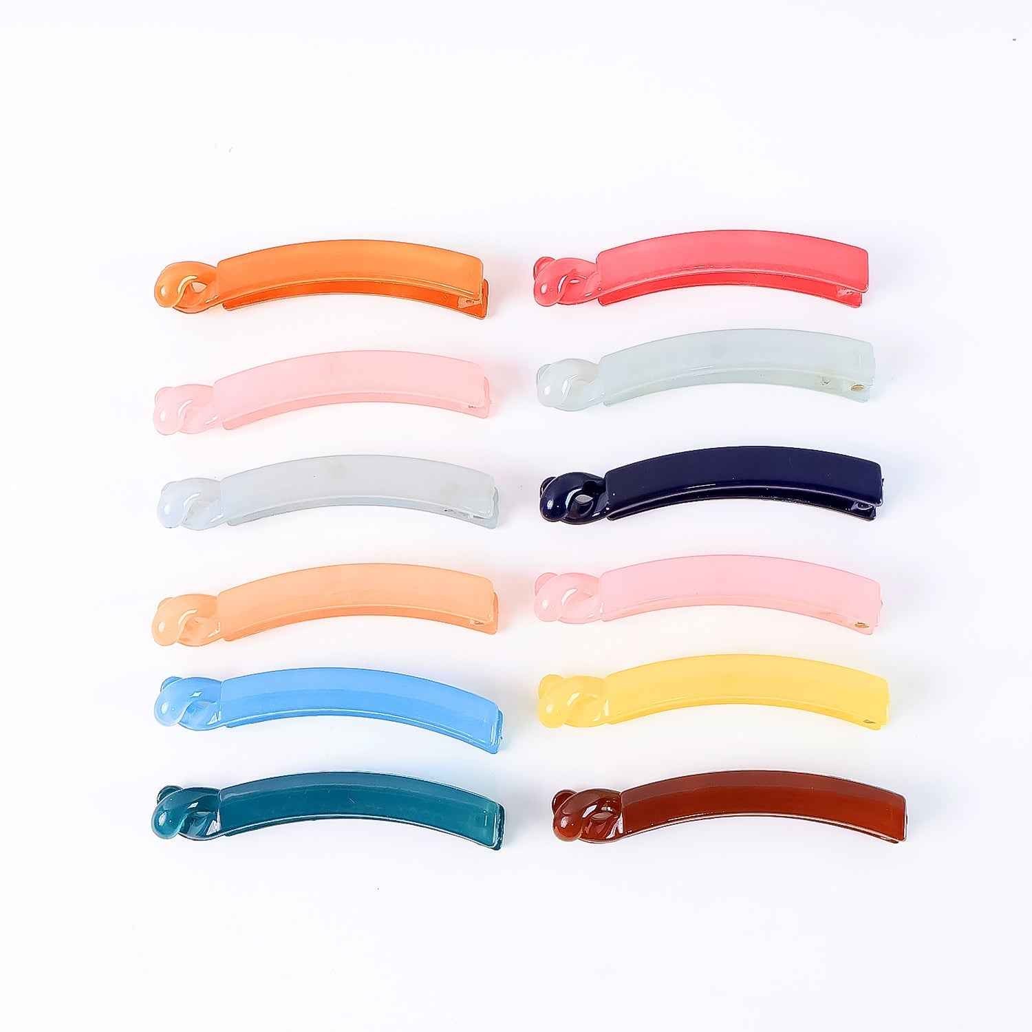 Banana Hair Clips Set – 12 Vibrant Multicolor Clips with Strong Grip
