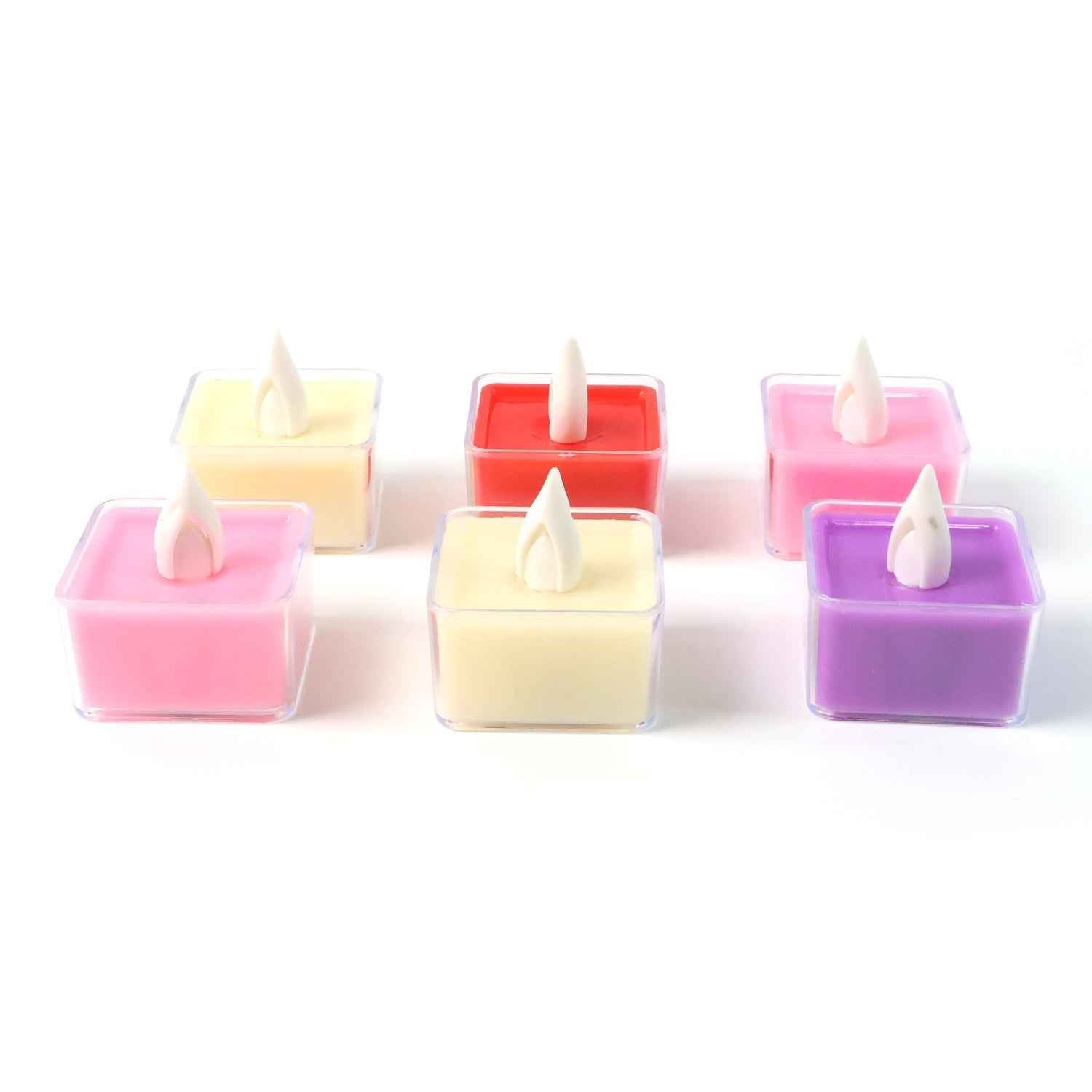LED Flameless Tealight Candles – Safe Multicolor 6-Piece Set