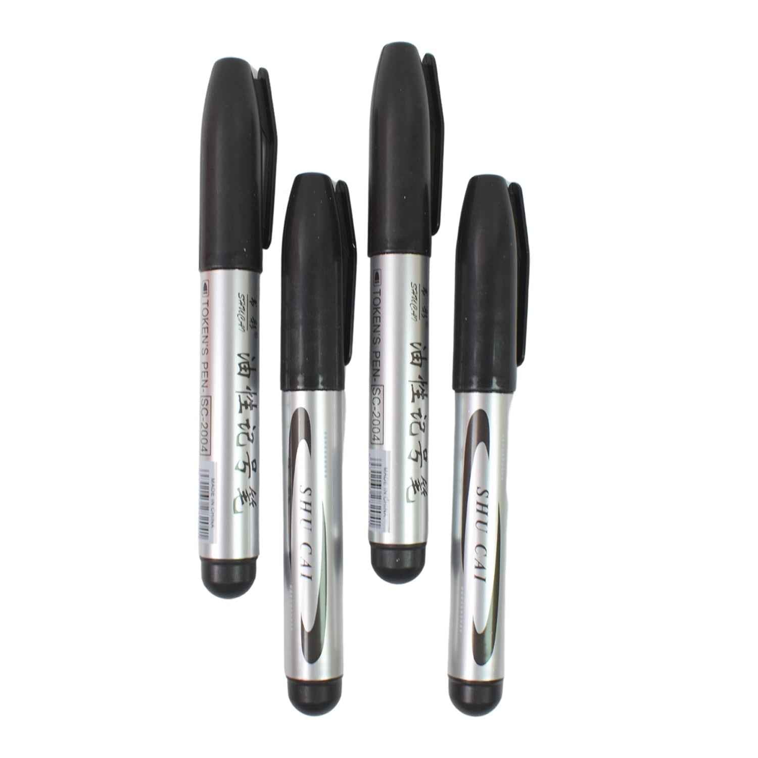 Black Marker Set – 4 Pcs for School & Office | ScribbleJoy