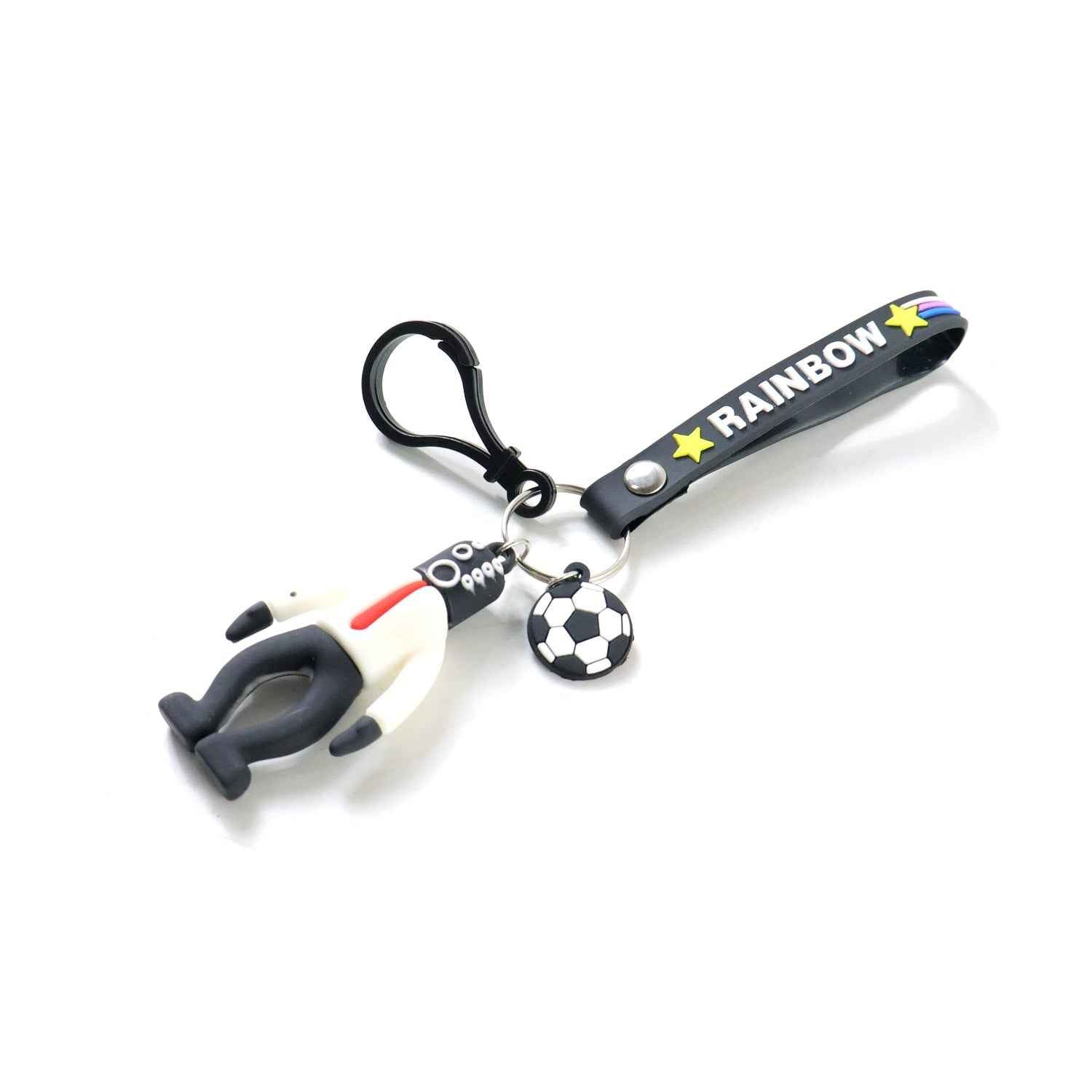 Rainbow Keychain – Colorful Cartoon Football Boy Accessory