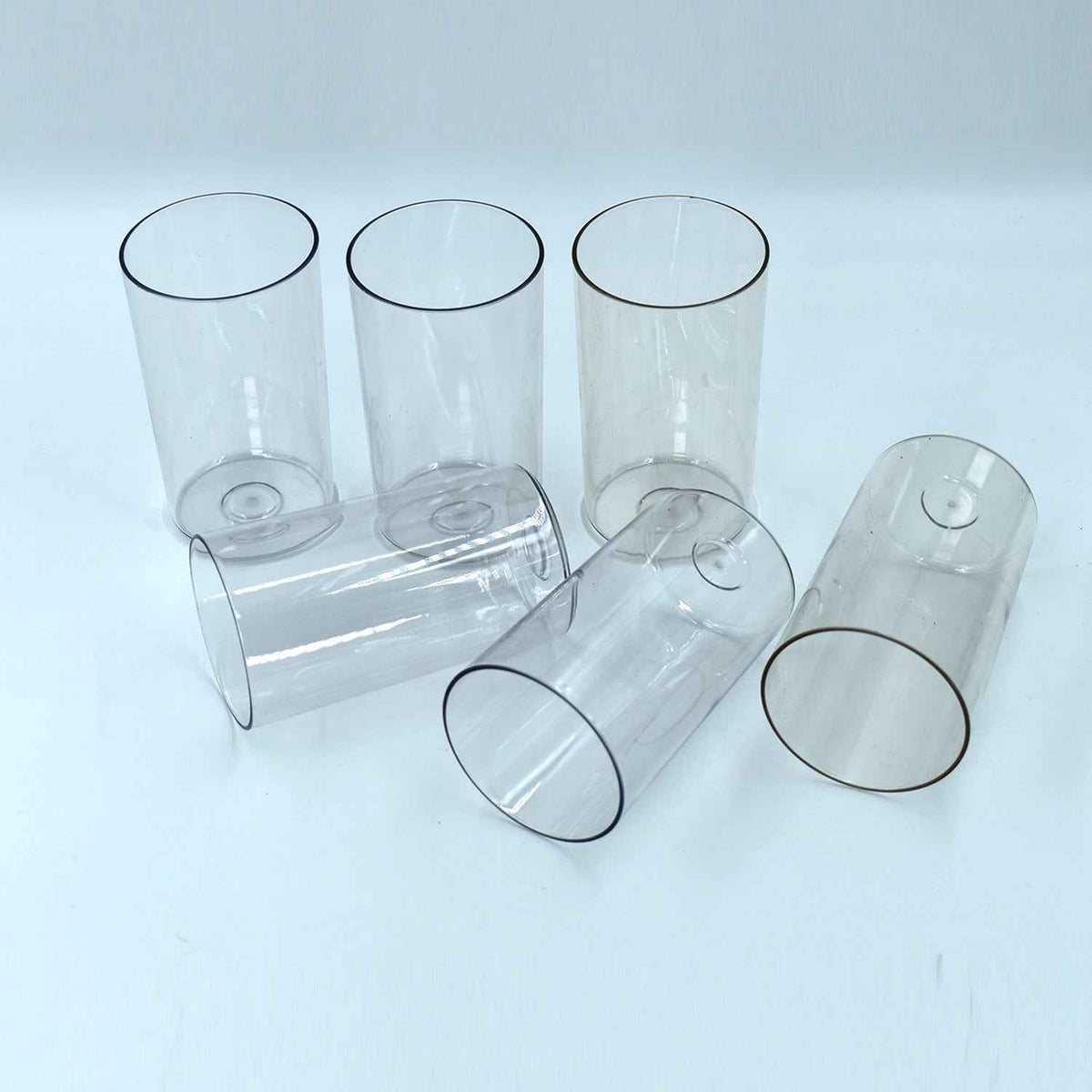 Plastic Glasses Set – Unbreakable Transparent 350ml (Set of 6) | Ganesh