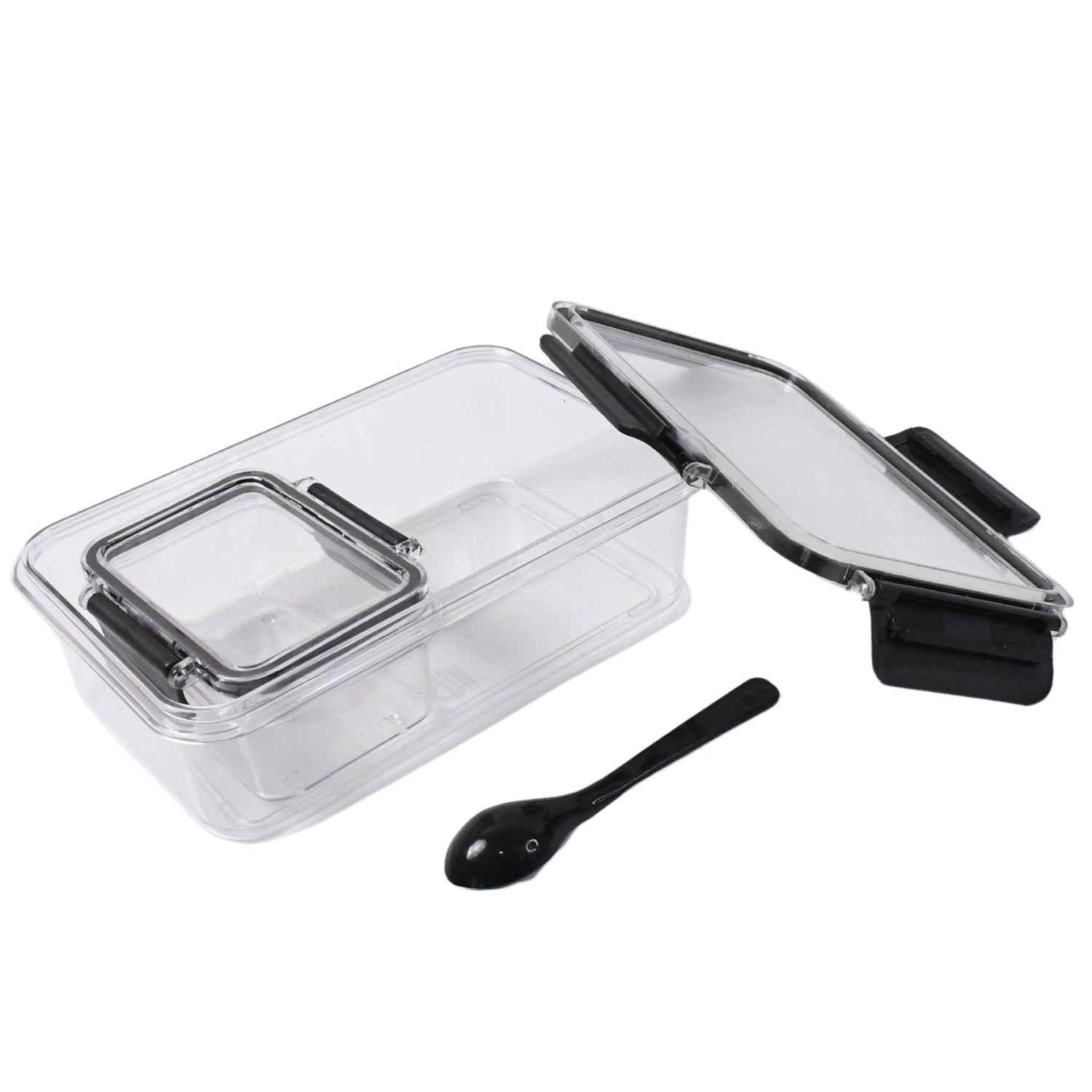 Plastic Kitchen Storage Container Set – Airtight Lock Lid & Spoon