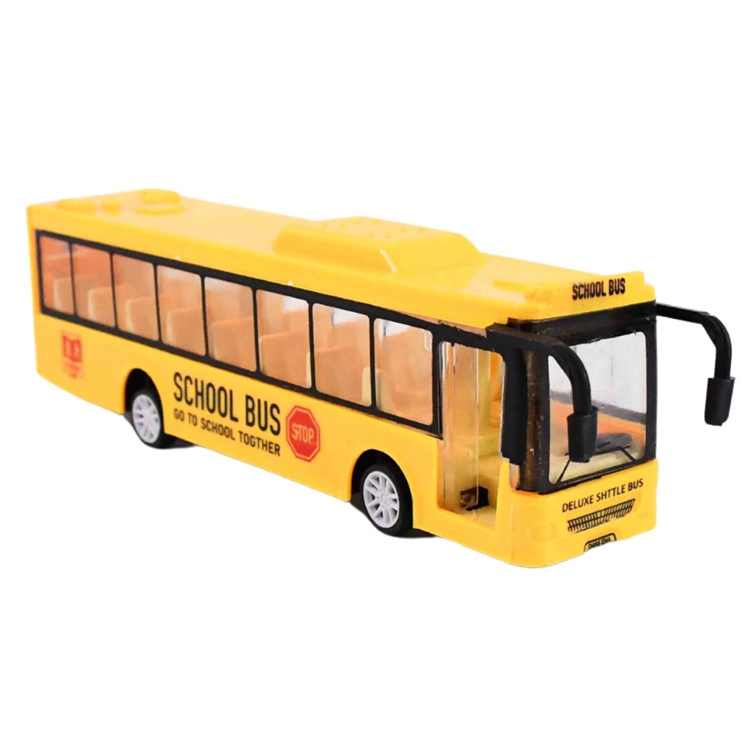 Yellow Mini Bus Toy – Realistic Details & Durable Plastic