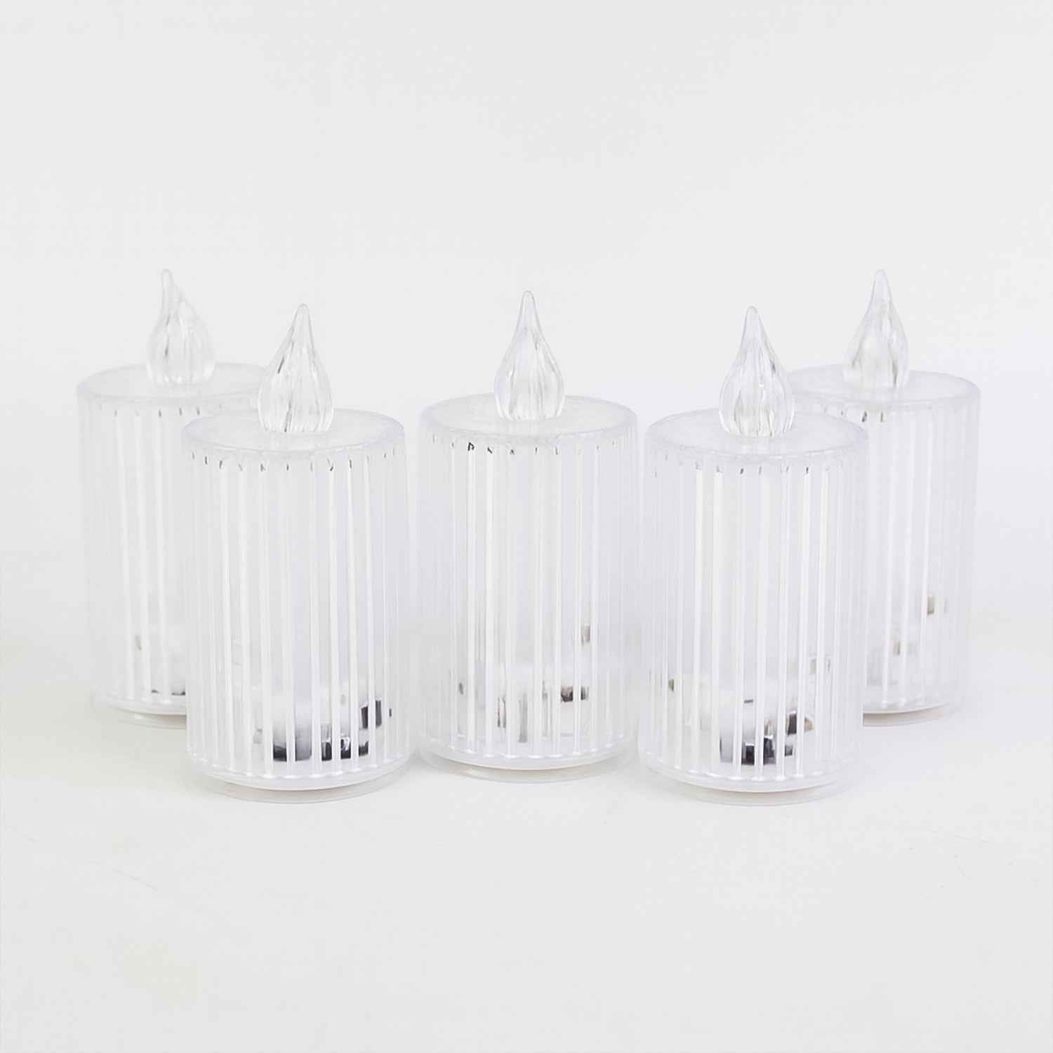 LED Flameless Candle Lights – Premium Crystal Effect Set of 5