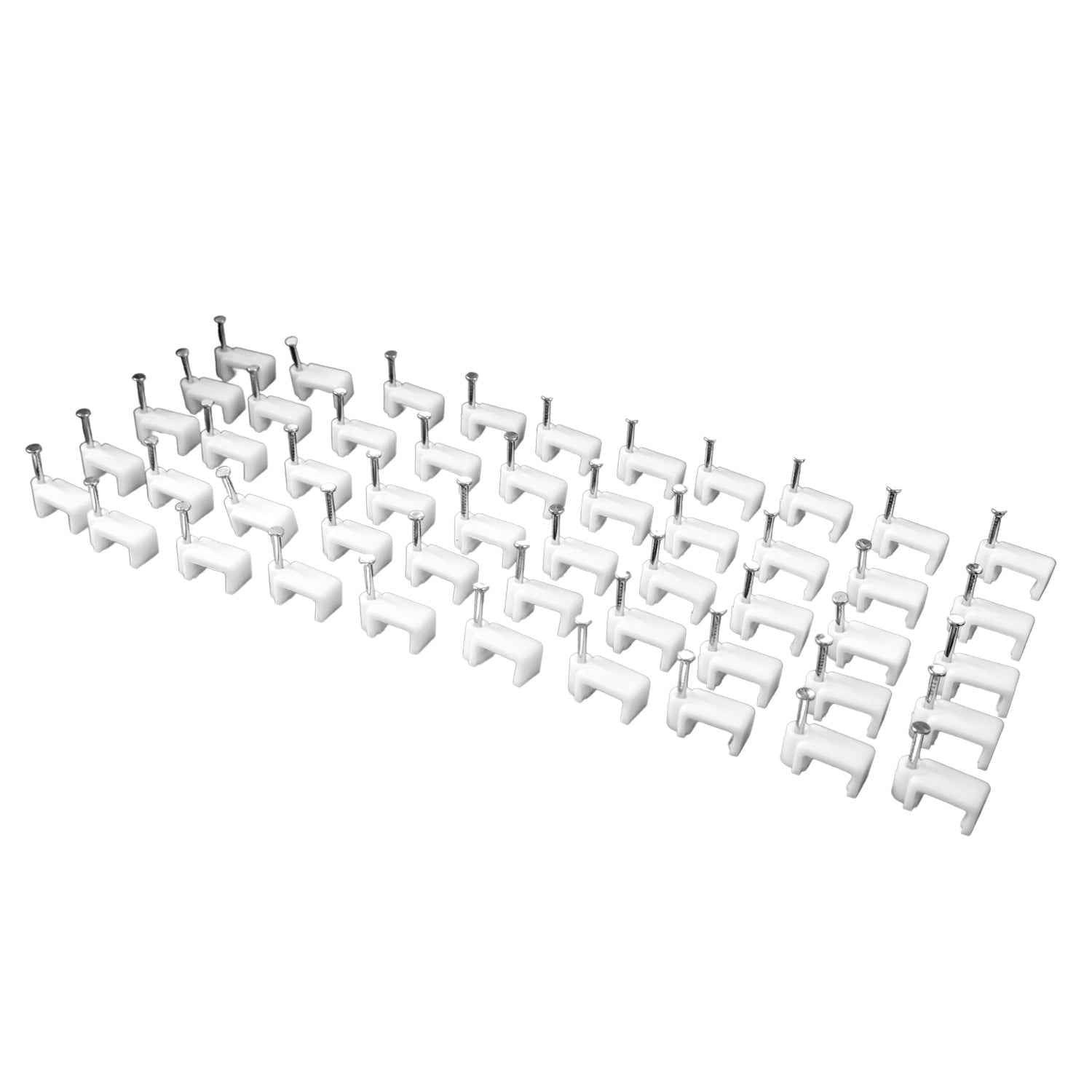 8mm Nail Cable Clips Set – Durable Plastic Wire Holders