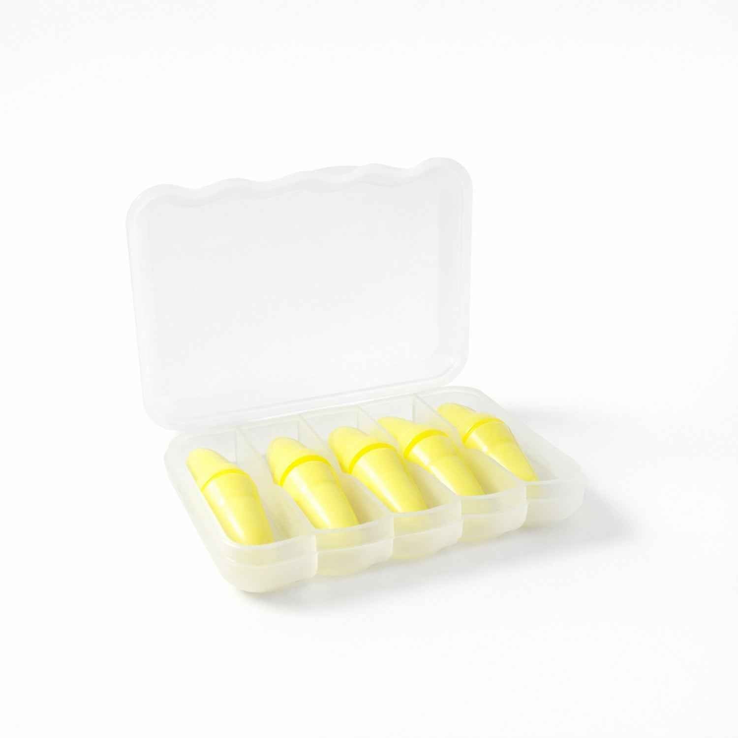 Foam Ear Plugs – Soft Noise Reduction with Storage Case (5 Pairs)