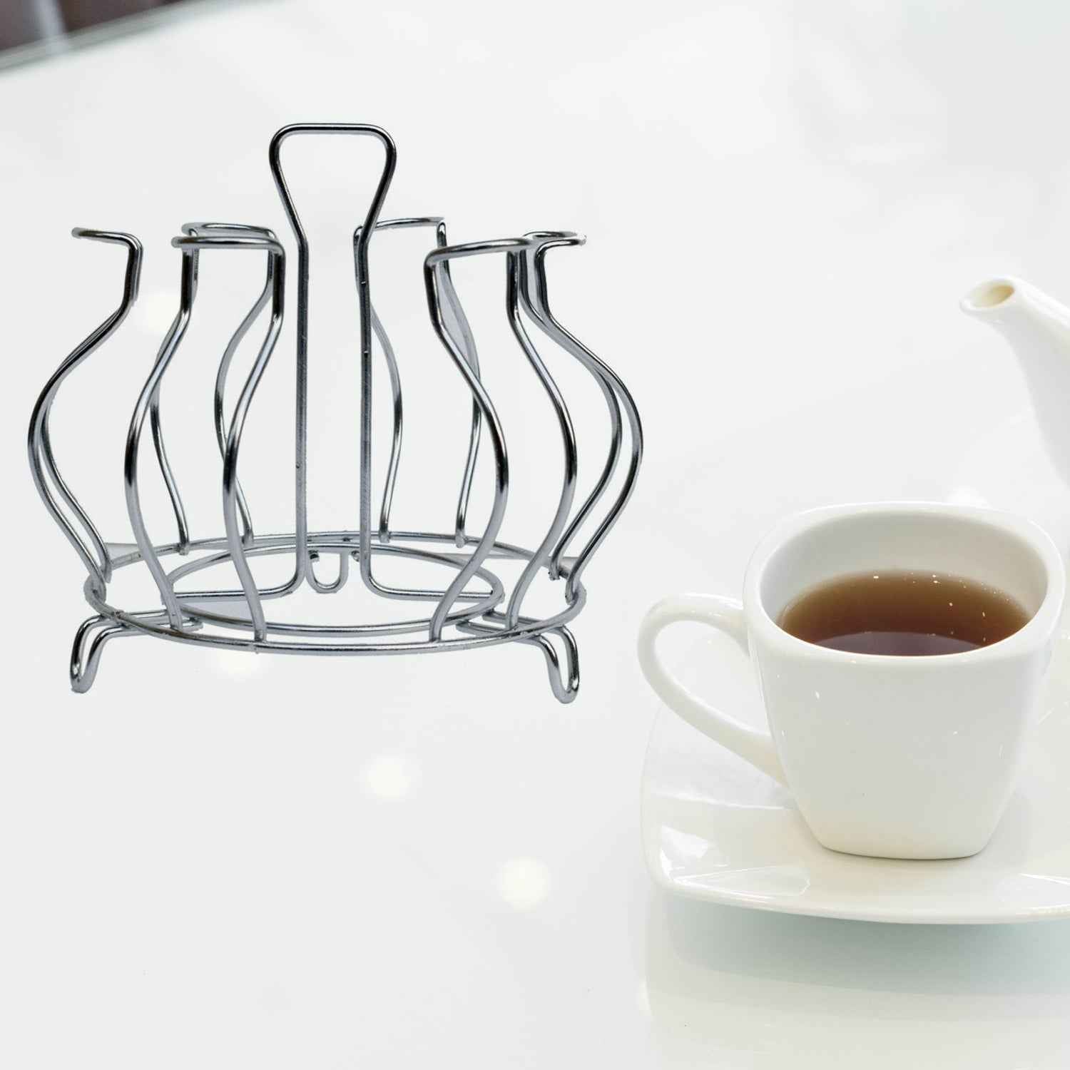 Stainless Steel Glass Holder – Hanging Kitchen Organizer | CookAura