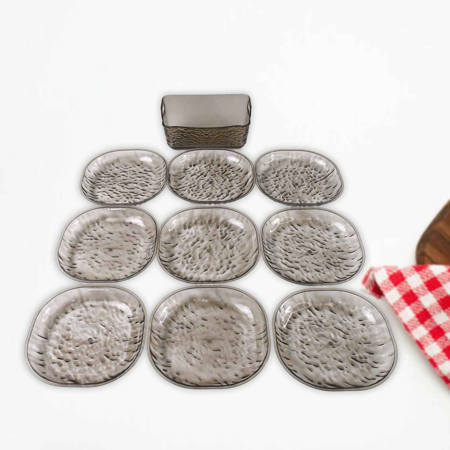 Reusable Plastic Dinner Plates Set – Durable & Lightweight 10-Pc