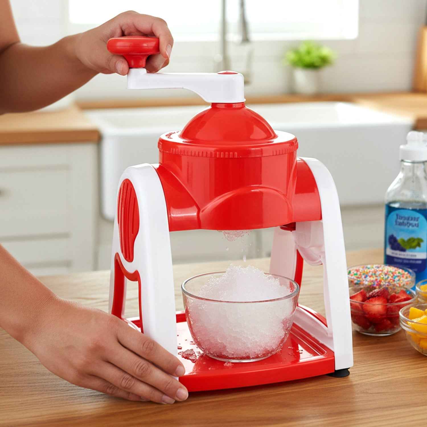 Manual Ice Snow Maker – Hand Crank Gola & Slush Machine