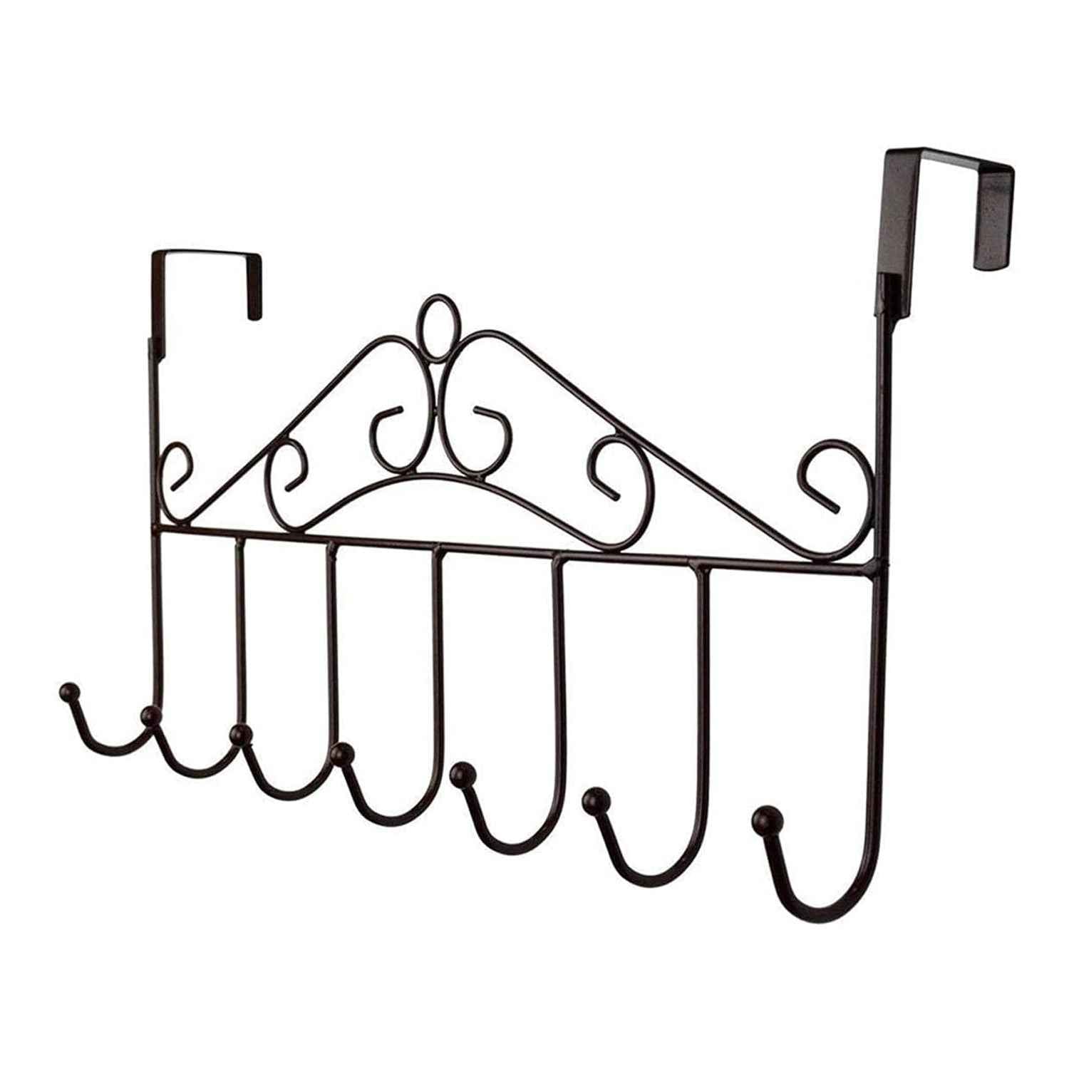 Over Door Hanger Rack – 7 Hooks Metal Organizer | Indo Glow