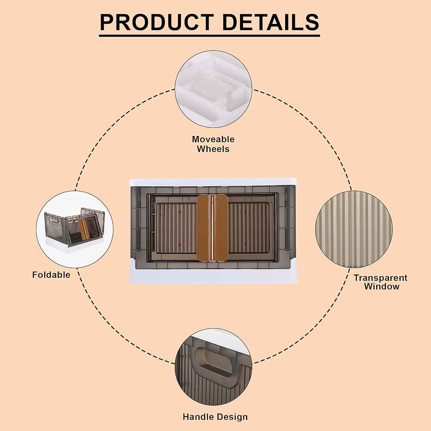 Plastic Folding Wardrobe Organizer – Portable Storage with Wheels