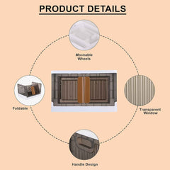Plastic Folding Wardrobe Organizer – Portable Storage with Wheels