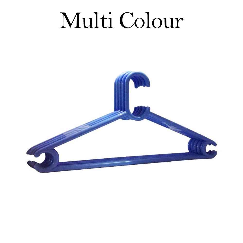 Plastic Clothes Hanger Set (6 Pcs) – Durable & Space-Saving | Indo Glow