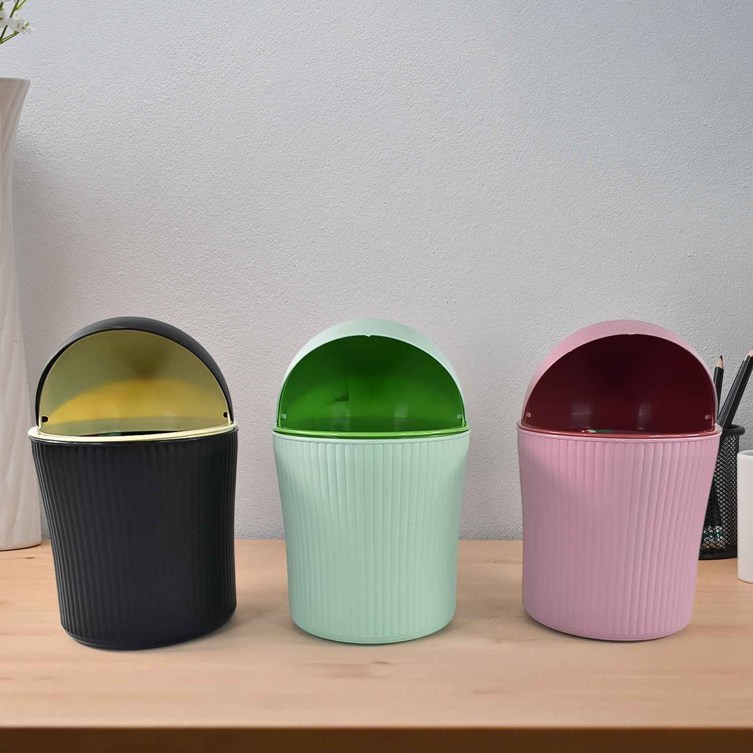 Mini Tabletop Dustbin – Compact 1200 ML Swing Lid Bin