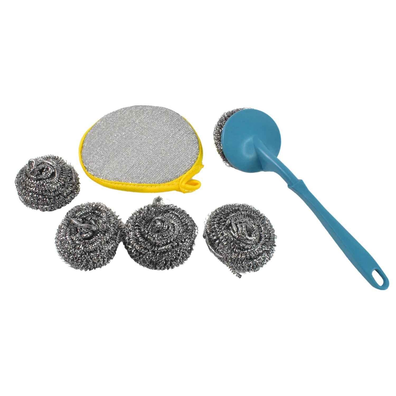 Kitchen Cleaning Set – 6-in-1 Stainless Steel Scrubber