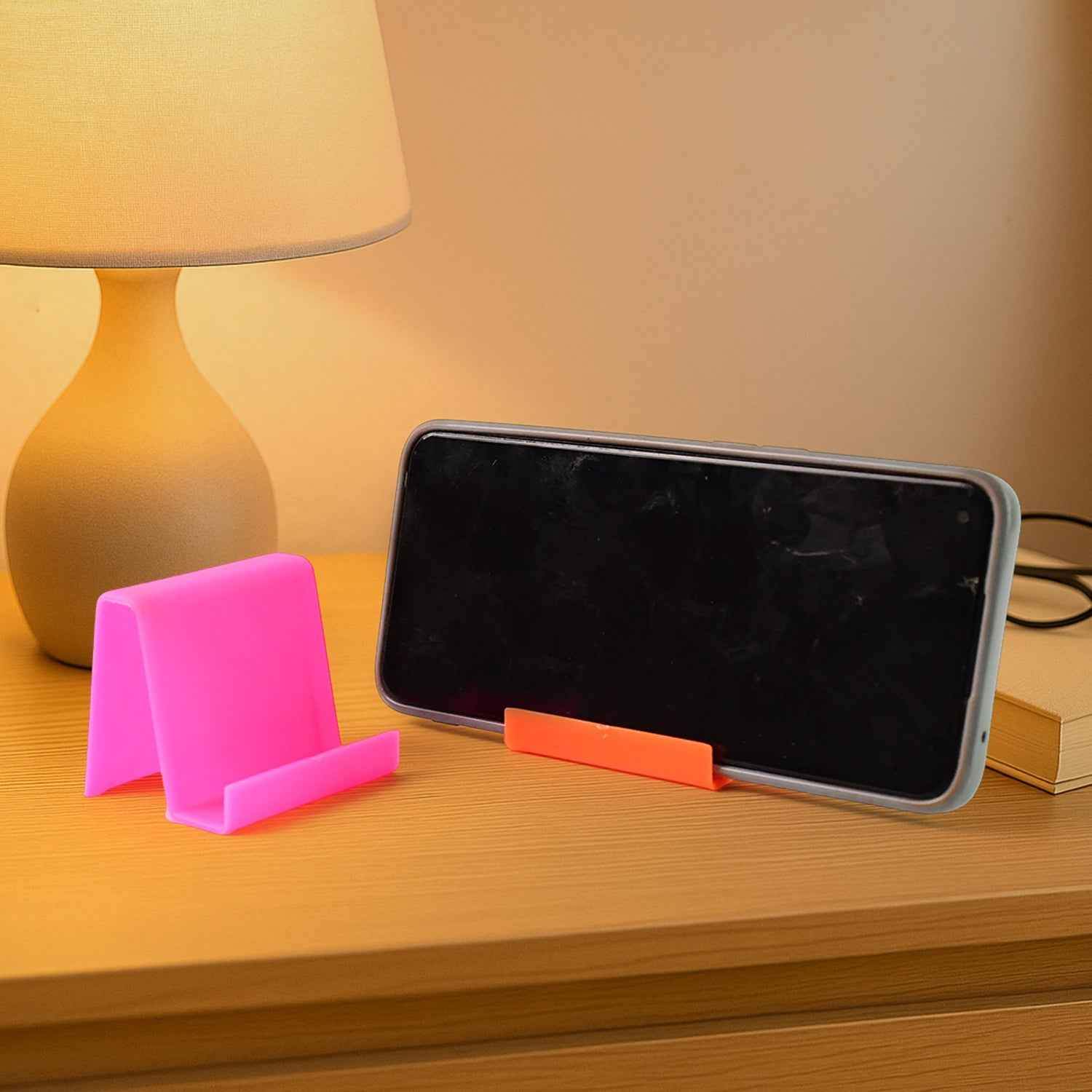Mobile Phone Stand – Durable Plastic with Angled Support (2 Pc, Mixed Colors)