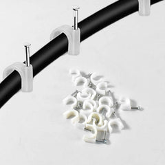 Plastic Cable Clips – Durable Steel Nail Wire Holders, 20 Pcs