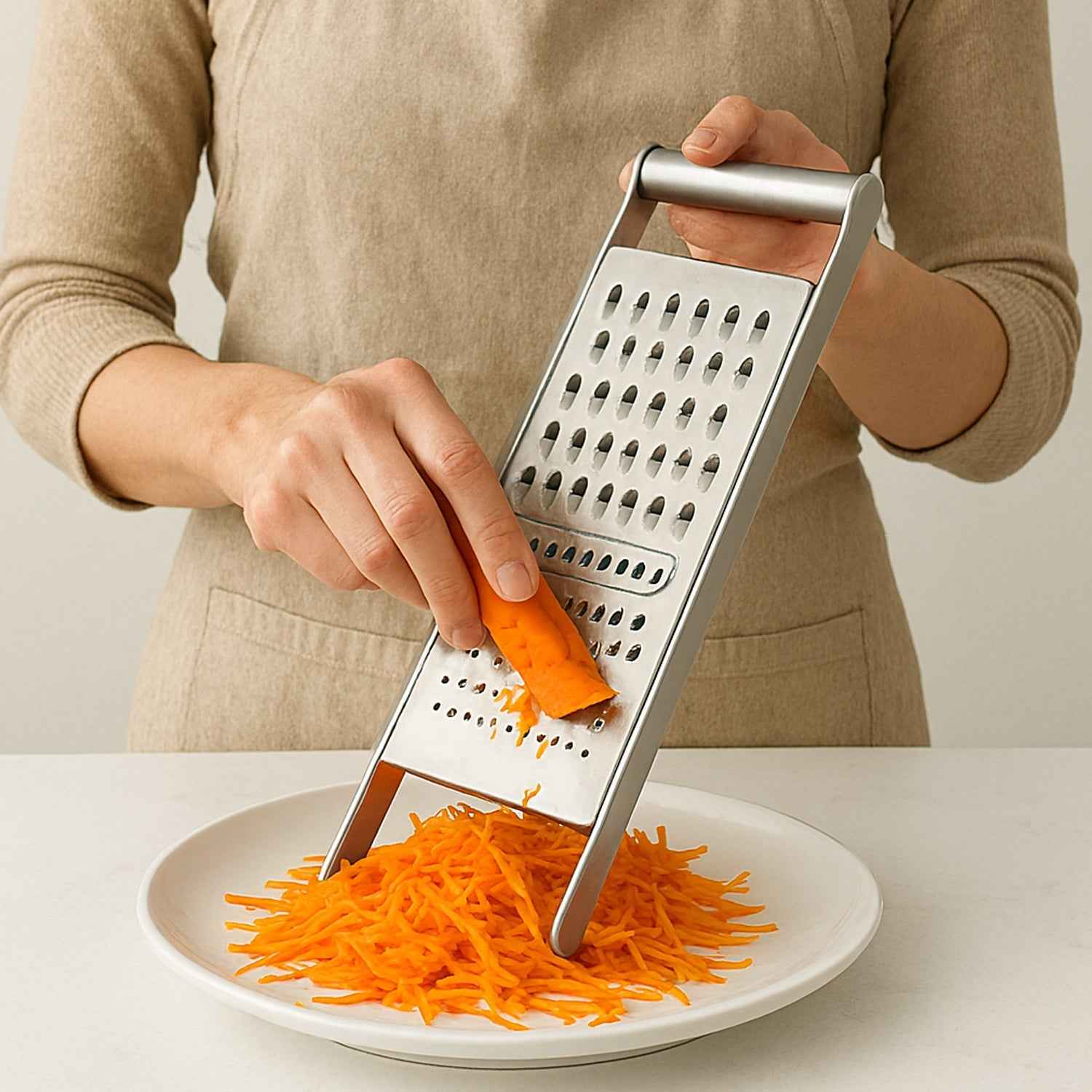 Stainless Steel Grater & Slicer – 3-in-1 Multipurpose Kitchen Tool