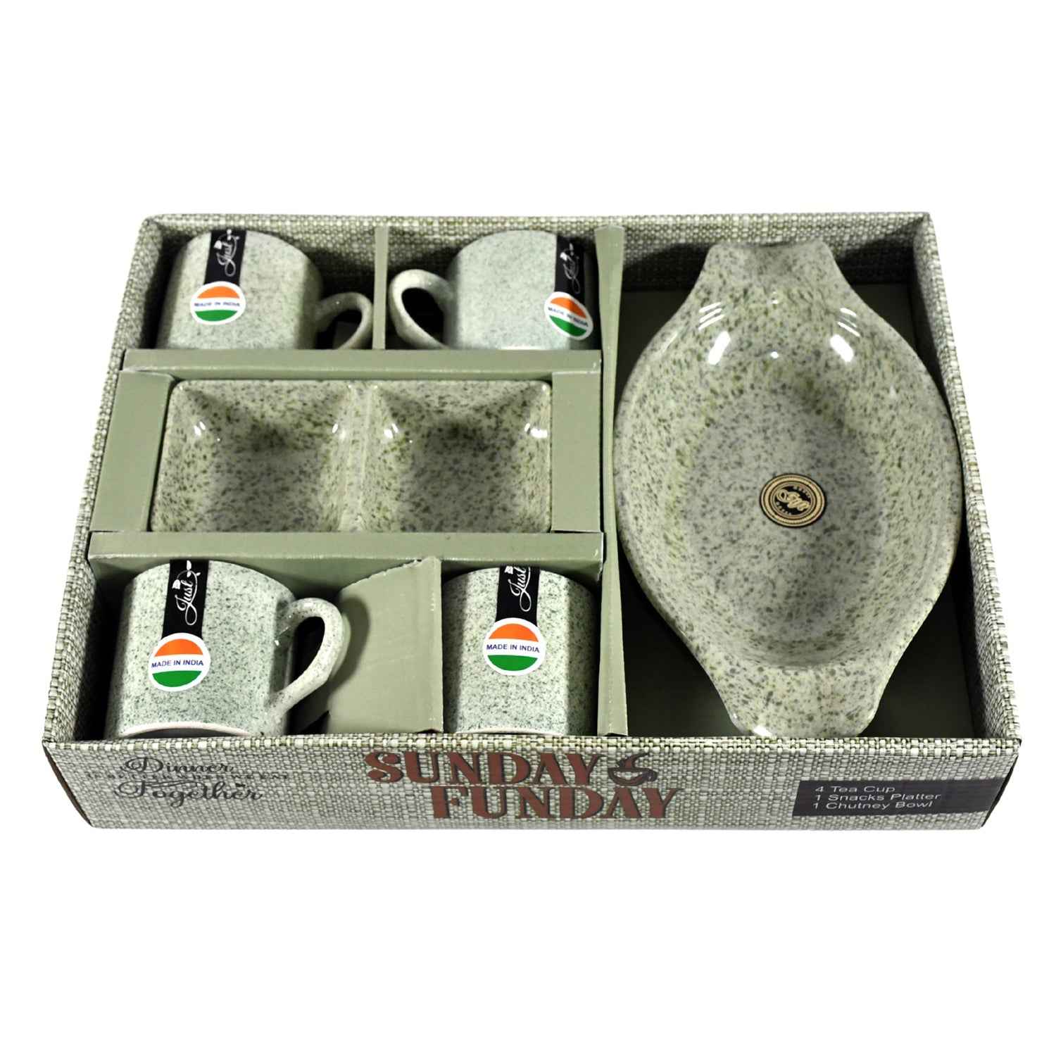 Ceramic Snack & Tea Set – 6-Piece Serving | Serve Stellar