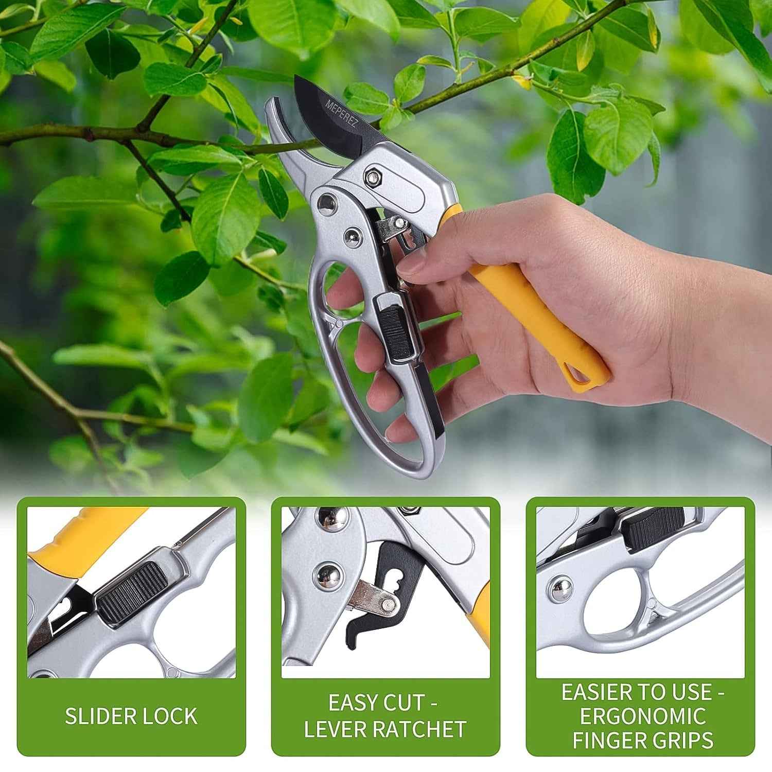 Pruning Shears – Ergonomic Ratchet Gardening Tool for Precise Cuts