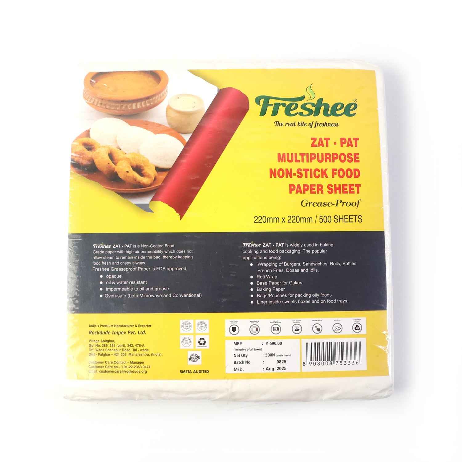 Non-Stick Food Paper Sheets – 220x220 mm Multipurpose Pack