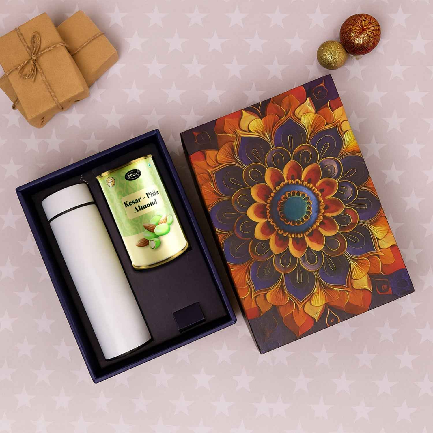 Kesar Pista Almonds Gift Hamper – Premium Golden Set with Bottle