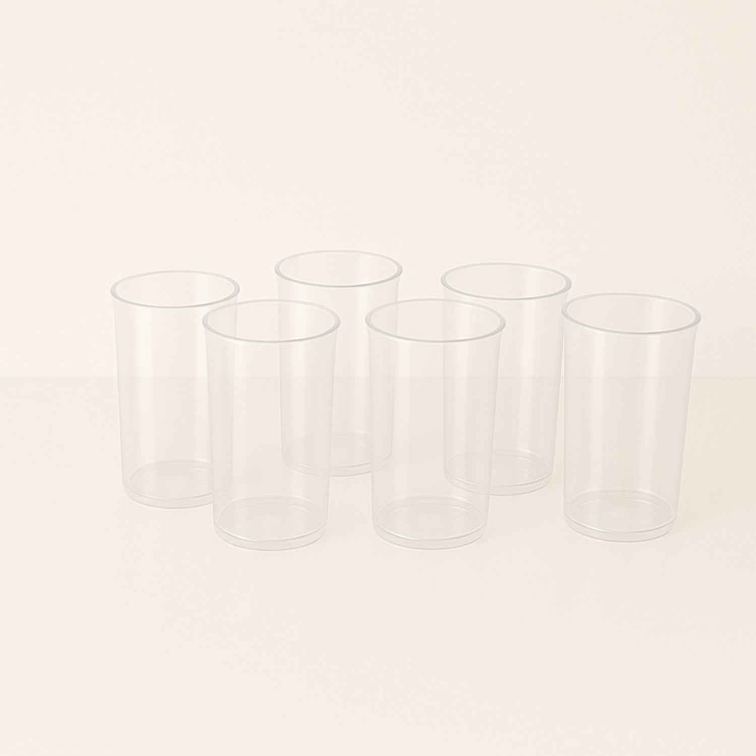 Martini Clear Glass Set – 6 Durable 300ml Plastic Tumblers