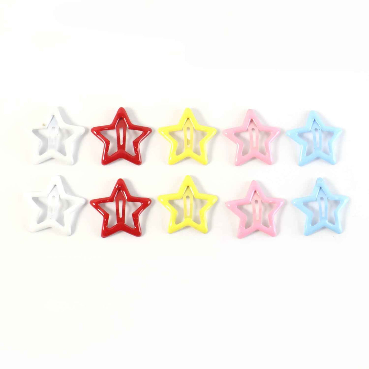 Metal Star Hair Clips – Set of 10 Colorful Barrettes for All Ages