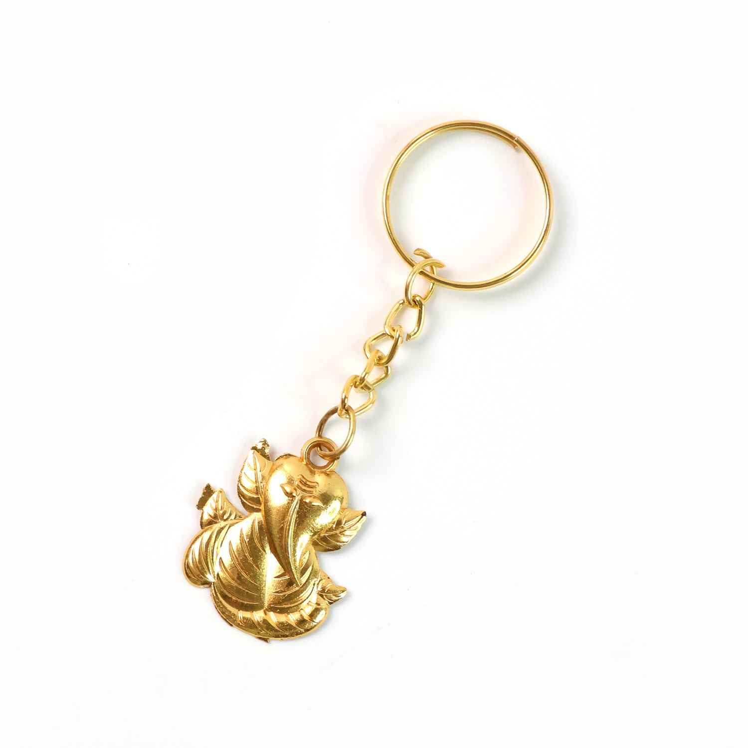 Ganesh Keychain – Durable Golden Leaf Design Accessory