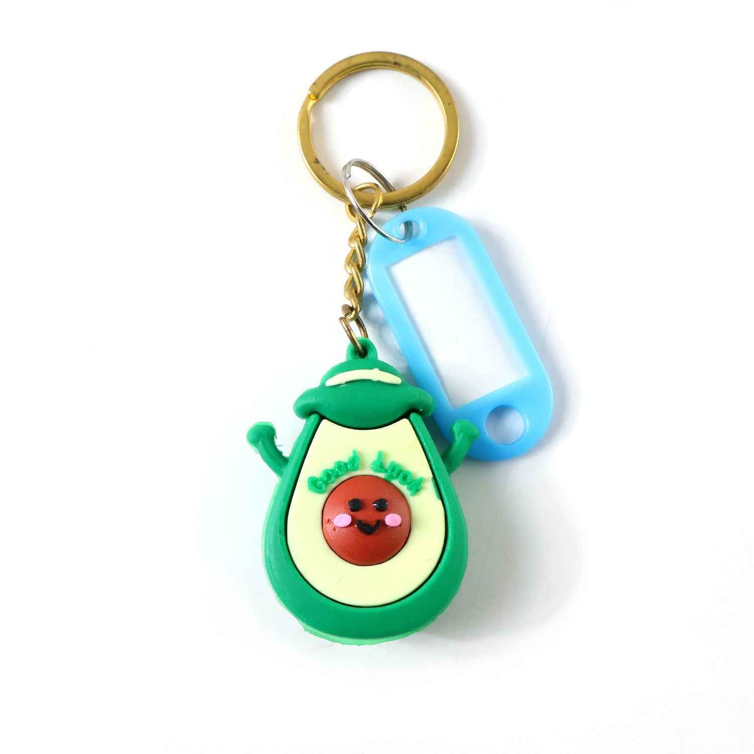 Avocado Keychain – Cute Cartoon Design with ID Tag