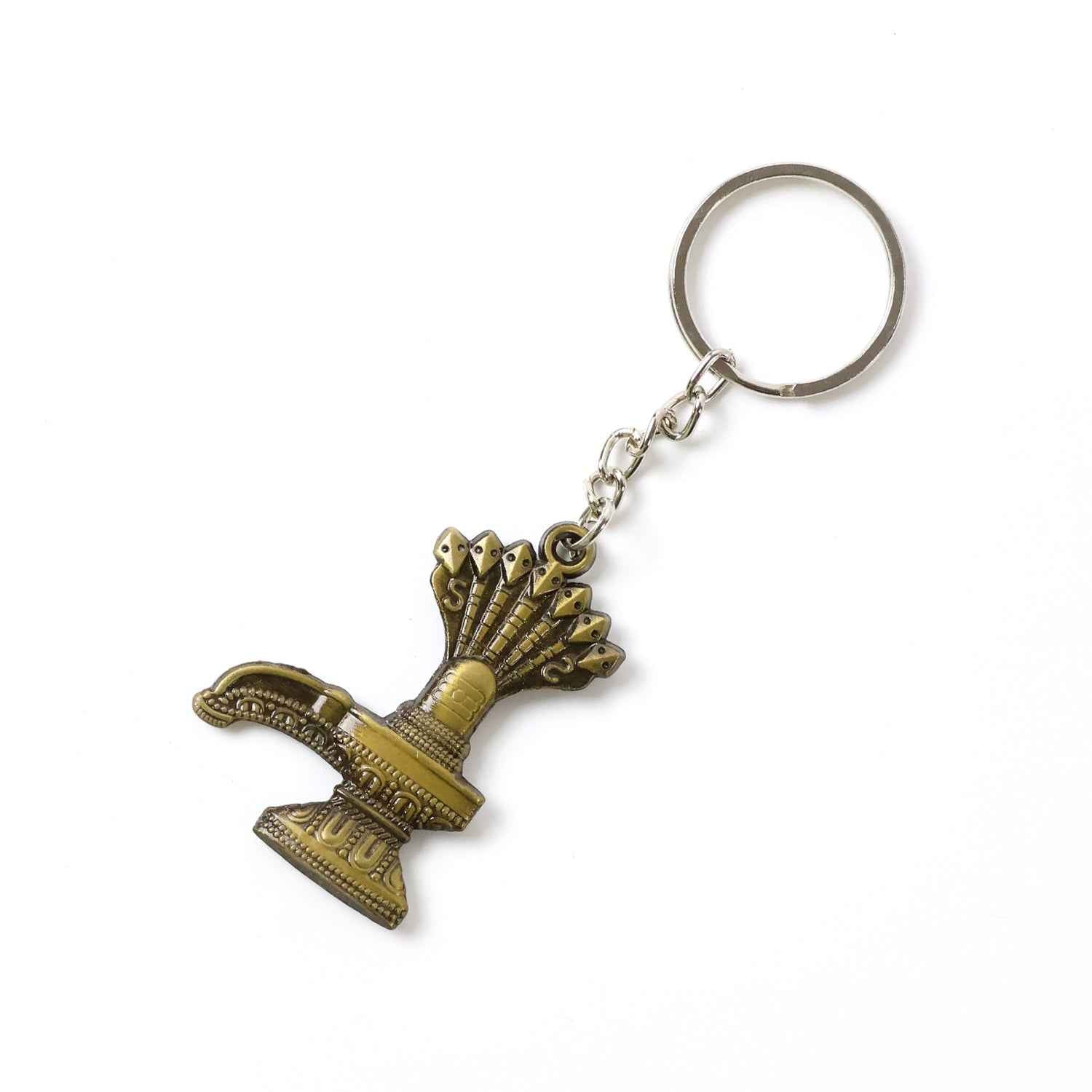 Shivling Trishul Metal Keychain Set – 5 Pc Durable Spiritual Keyrings
