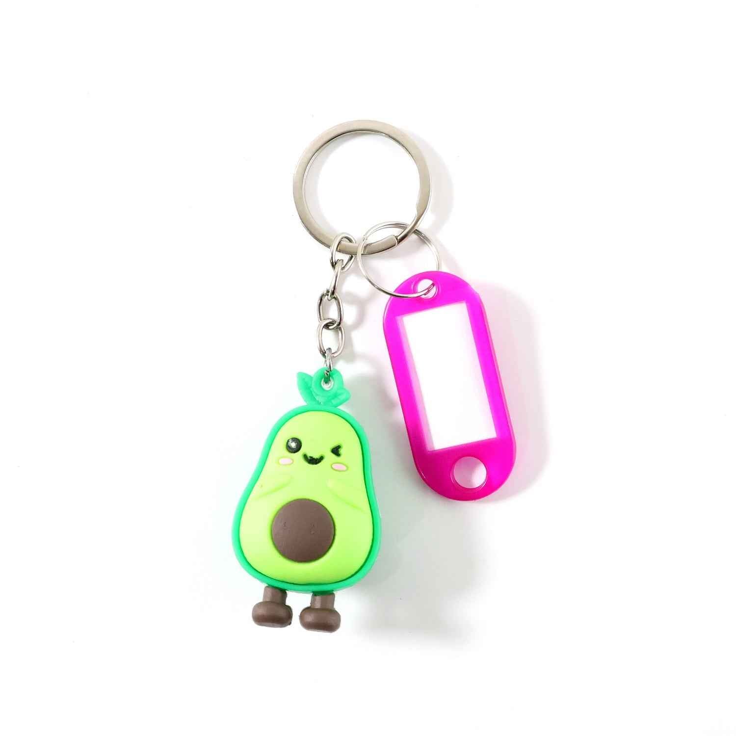 Cartoon Character Keychain with Label Tag Holder – Fun & Practical