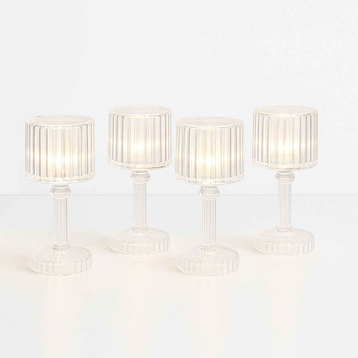 LED Crystal-Effect Table Lamps – Set of 4 Elegant Mini Lights