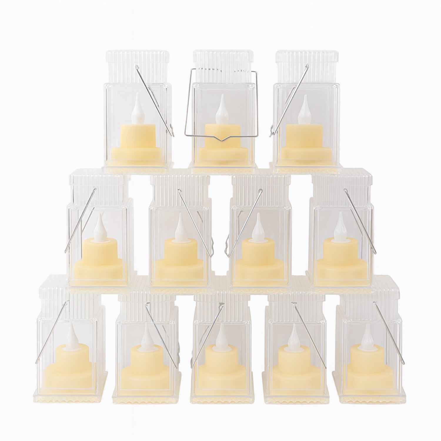 LED Storm Lantern Decorative Lights – Set of 12 Battery-Operated Flameless Lanterns